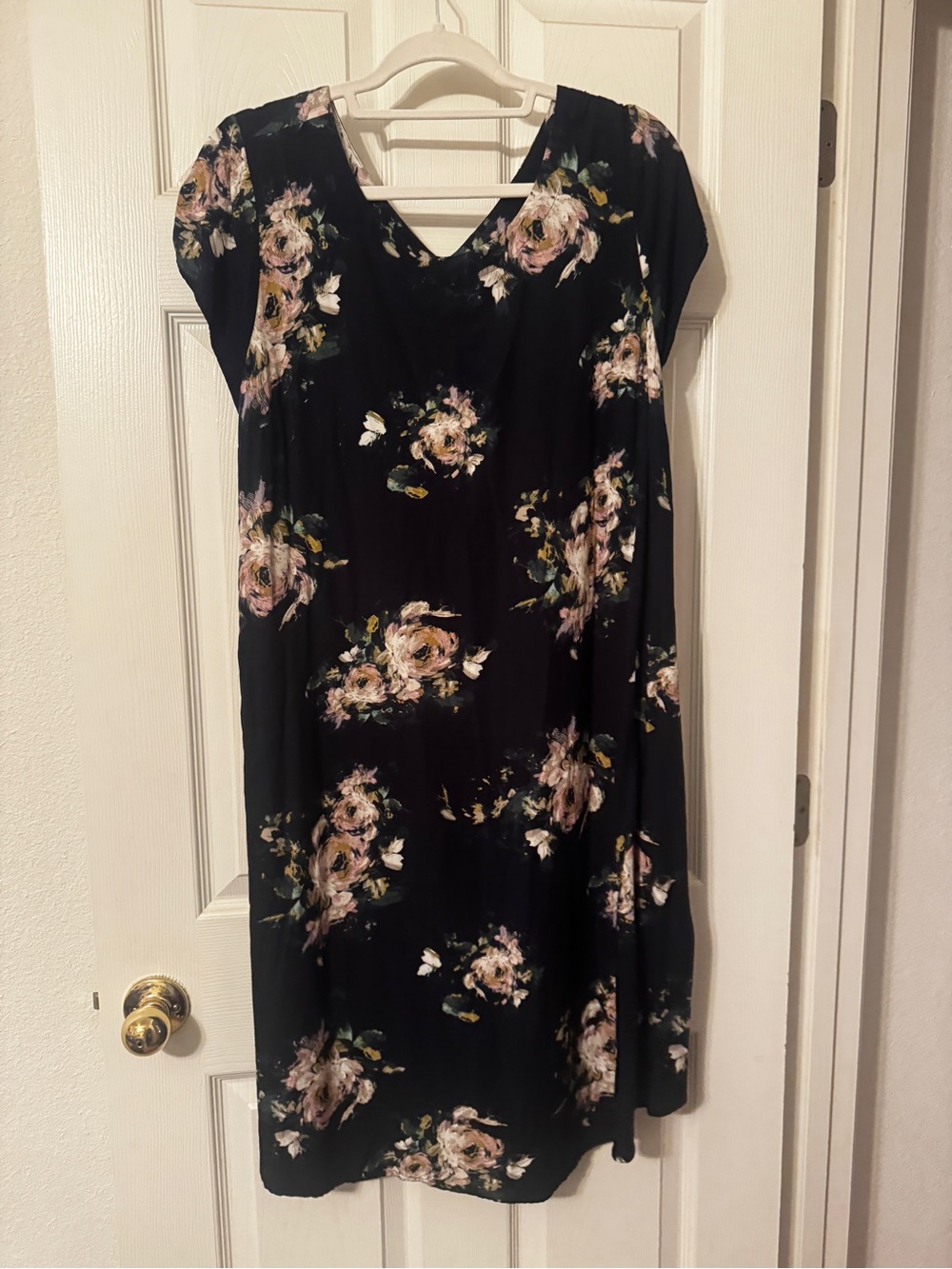 J. Jill Women’s Petite LP Black Floral Midi Dress